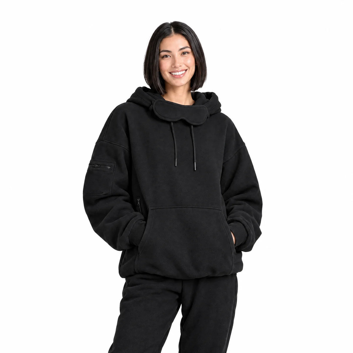 Reise-Hoodie in Schwarz